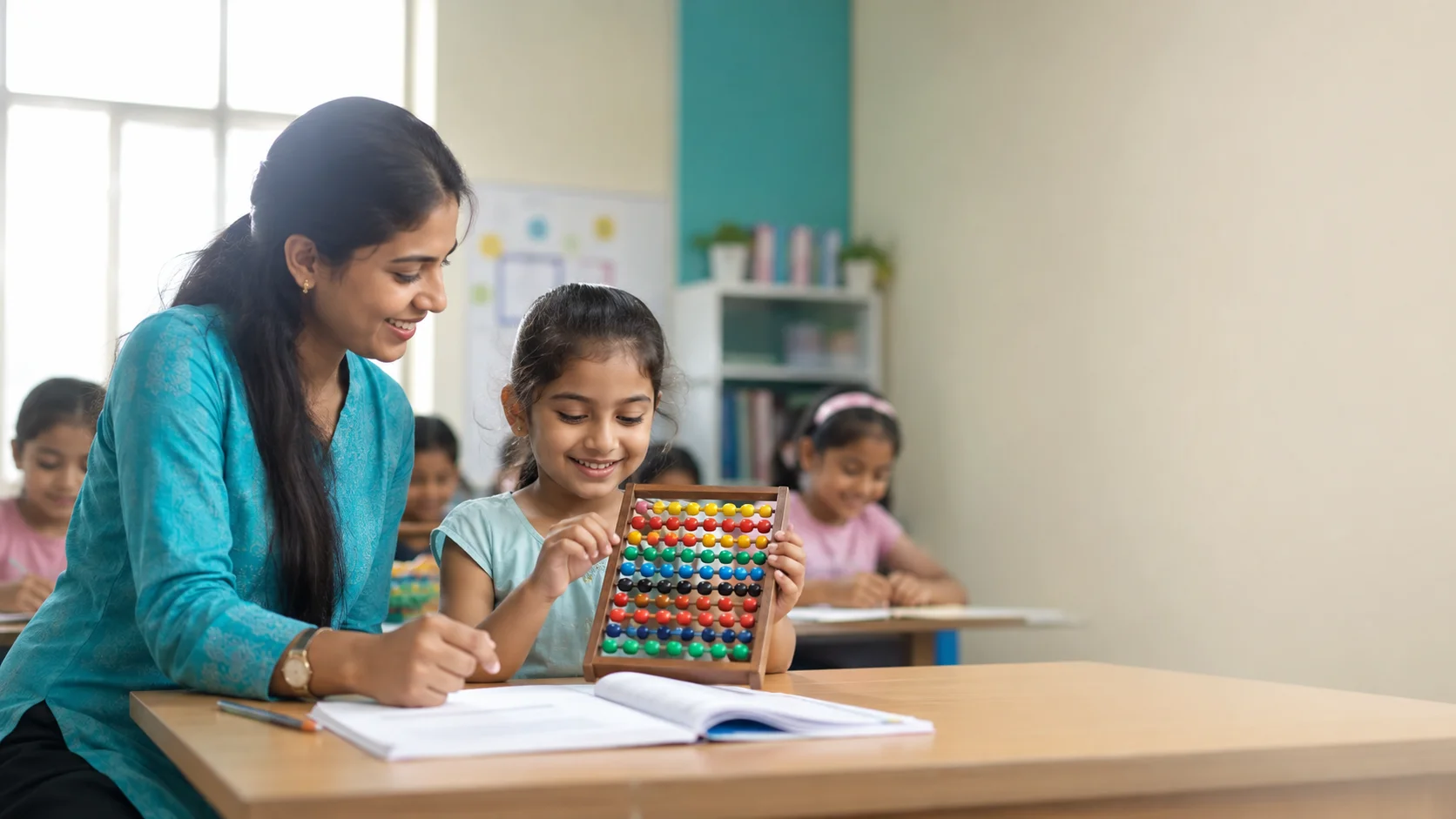 Abacus class at B.P. Jain Skill Development Centre