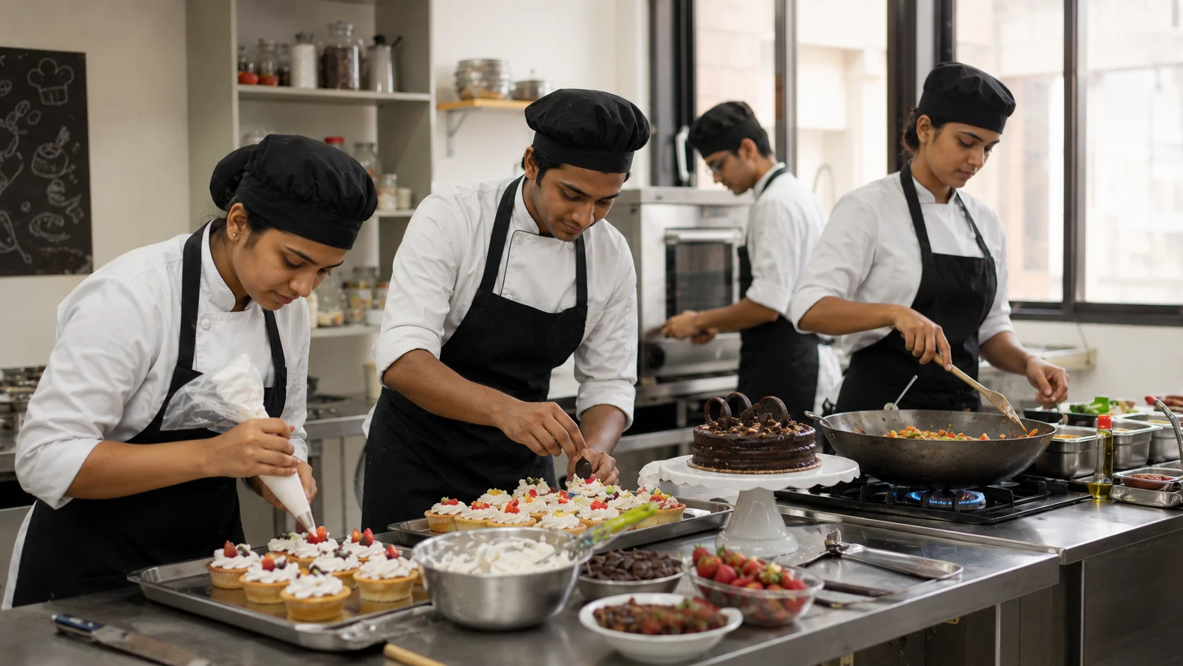 Baking class at B.P. Jain Skill Development Centre